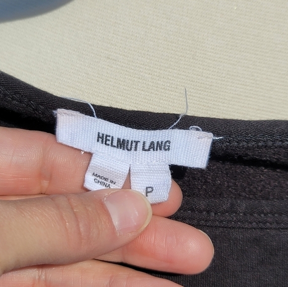 HELMUT LANG Bateau Neckline Long Sleeve Top in Black, sz Small - Picture 4 of 14